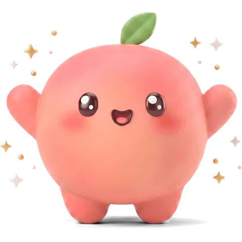Peach the mascot — celebrating.